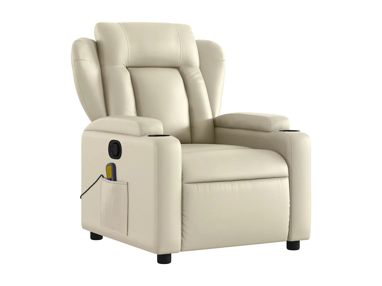 Fauteuil inclinable massant Crème Similicuir