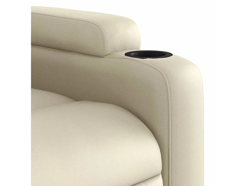 Fauteuil inclinable massant Crème Similicuir