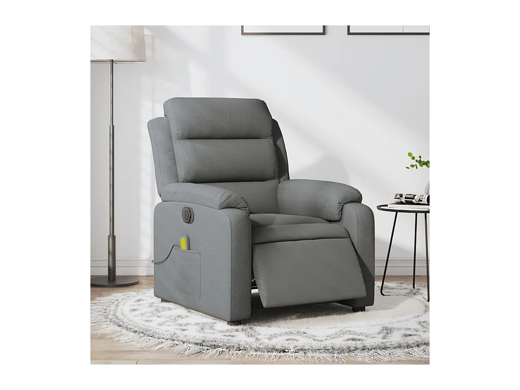Fauteuil inclinable massant électrique gris foncé tissu