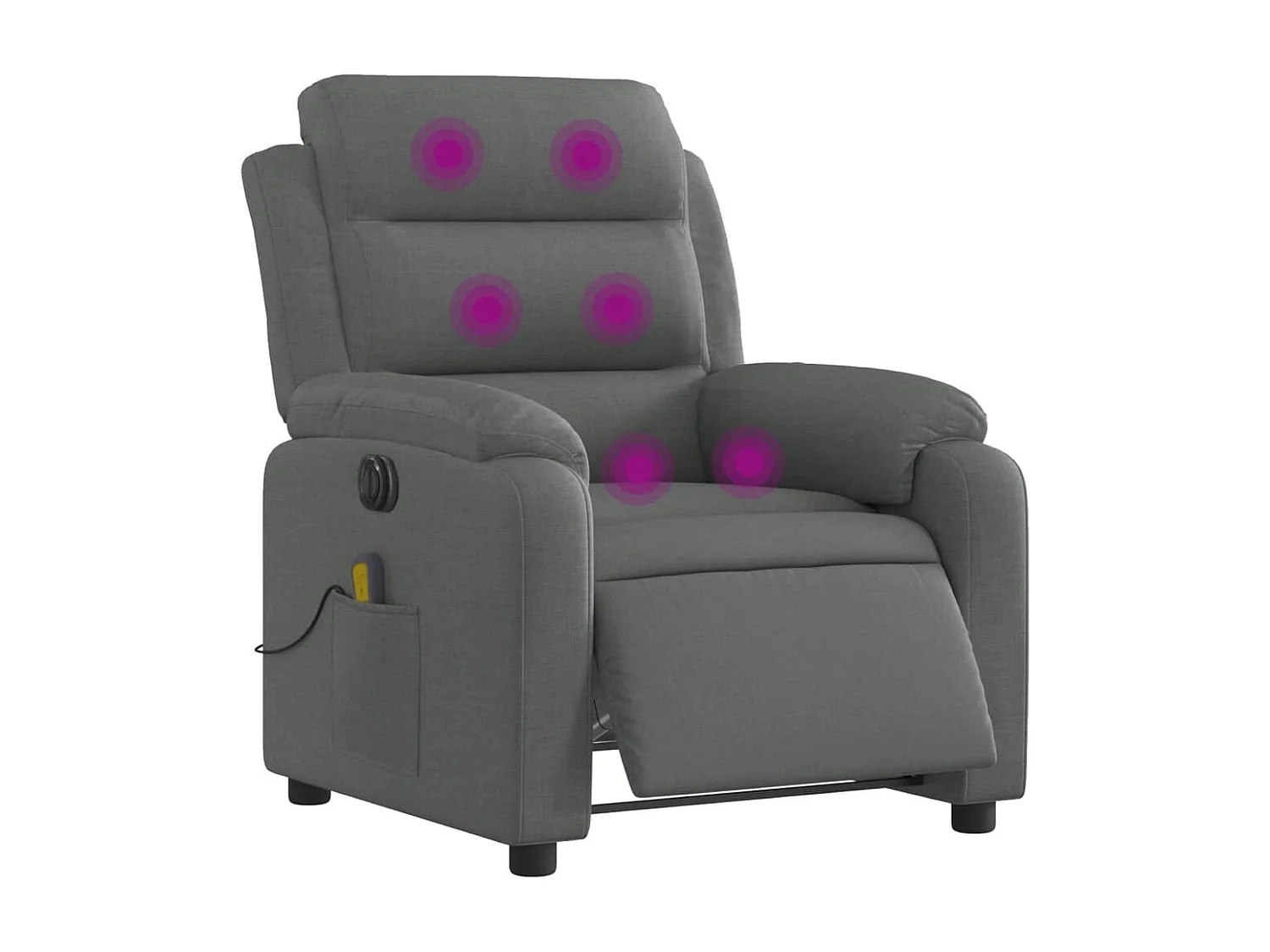 Fauteuil inclinable massant électrique gris foncé tissu