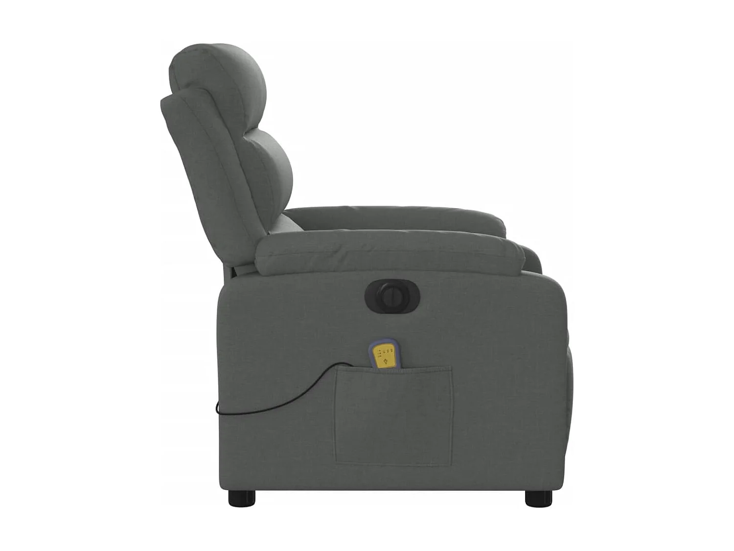 Fauteuil inclinable massant électrique gris foncé tissu