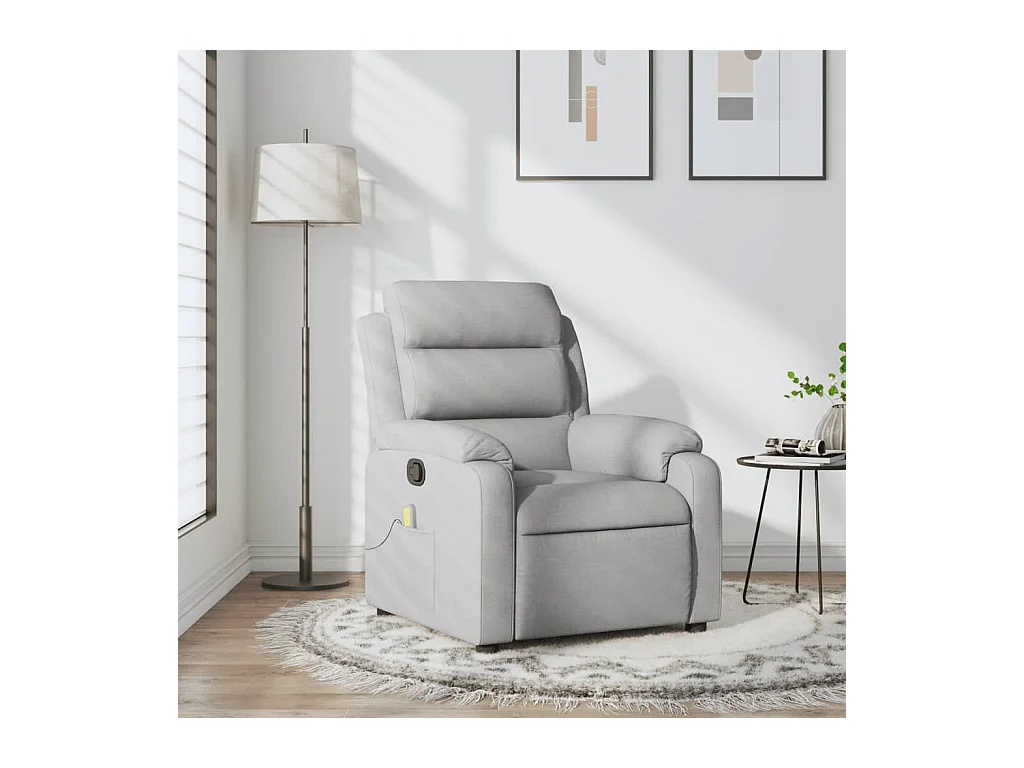 Fauteuil massant inclinable Gris clair Tissu