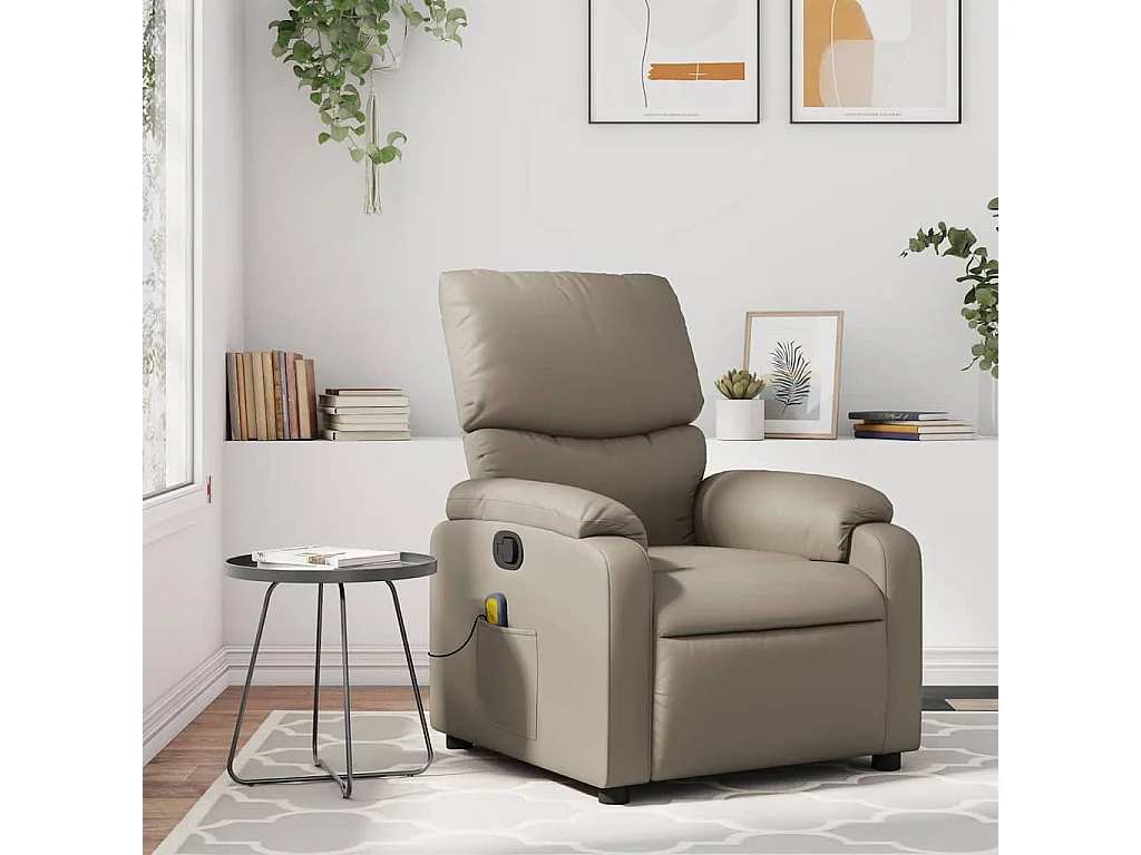 Fauteuil massant inclinable Cappuccino Similicuir