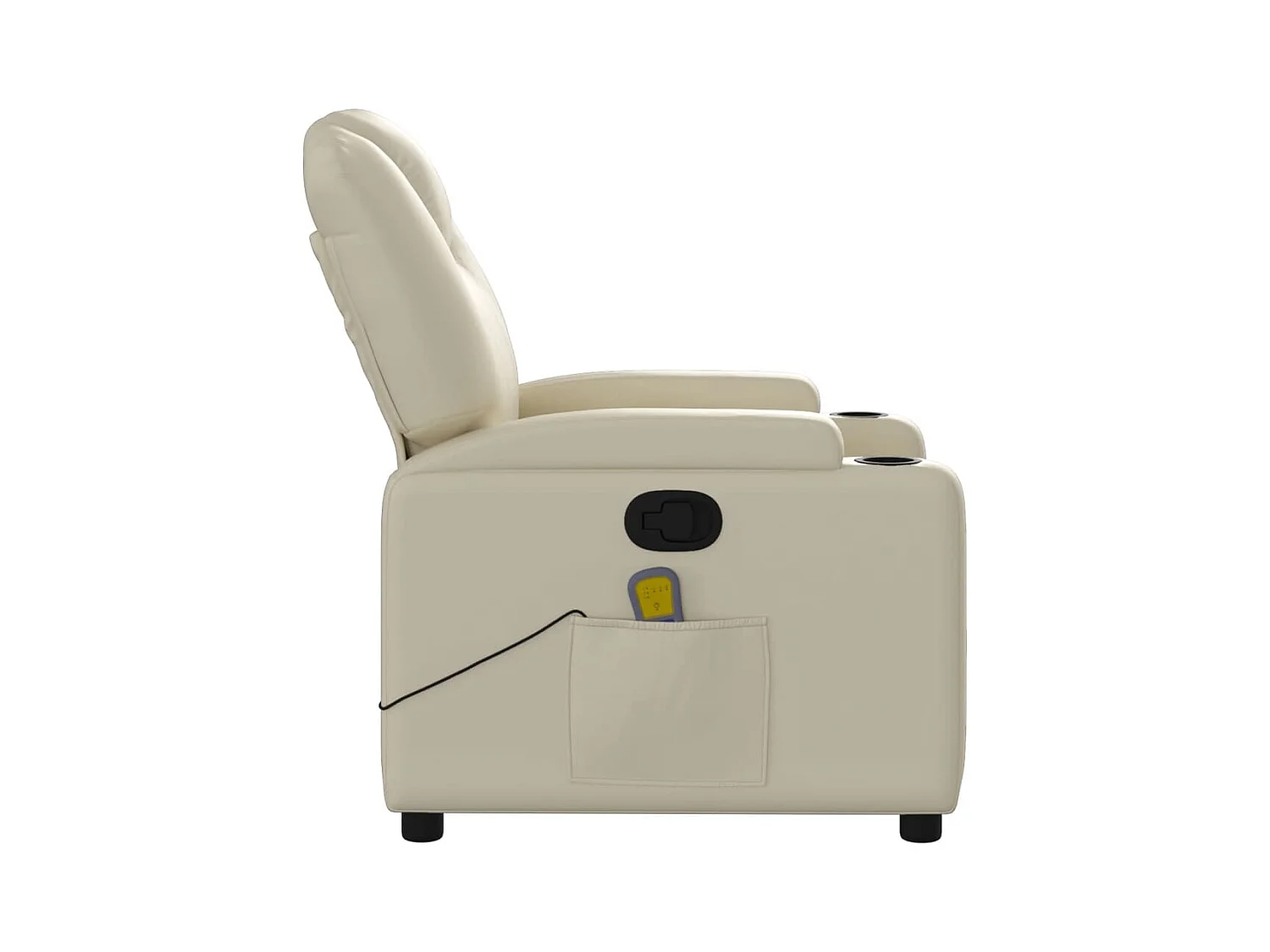 Sillón reclinable de masaje cuero sintético crema