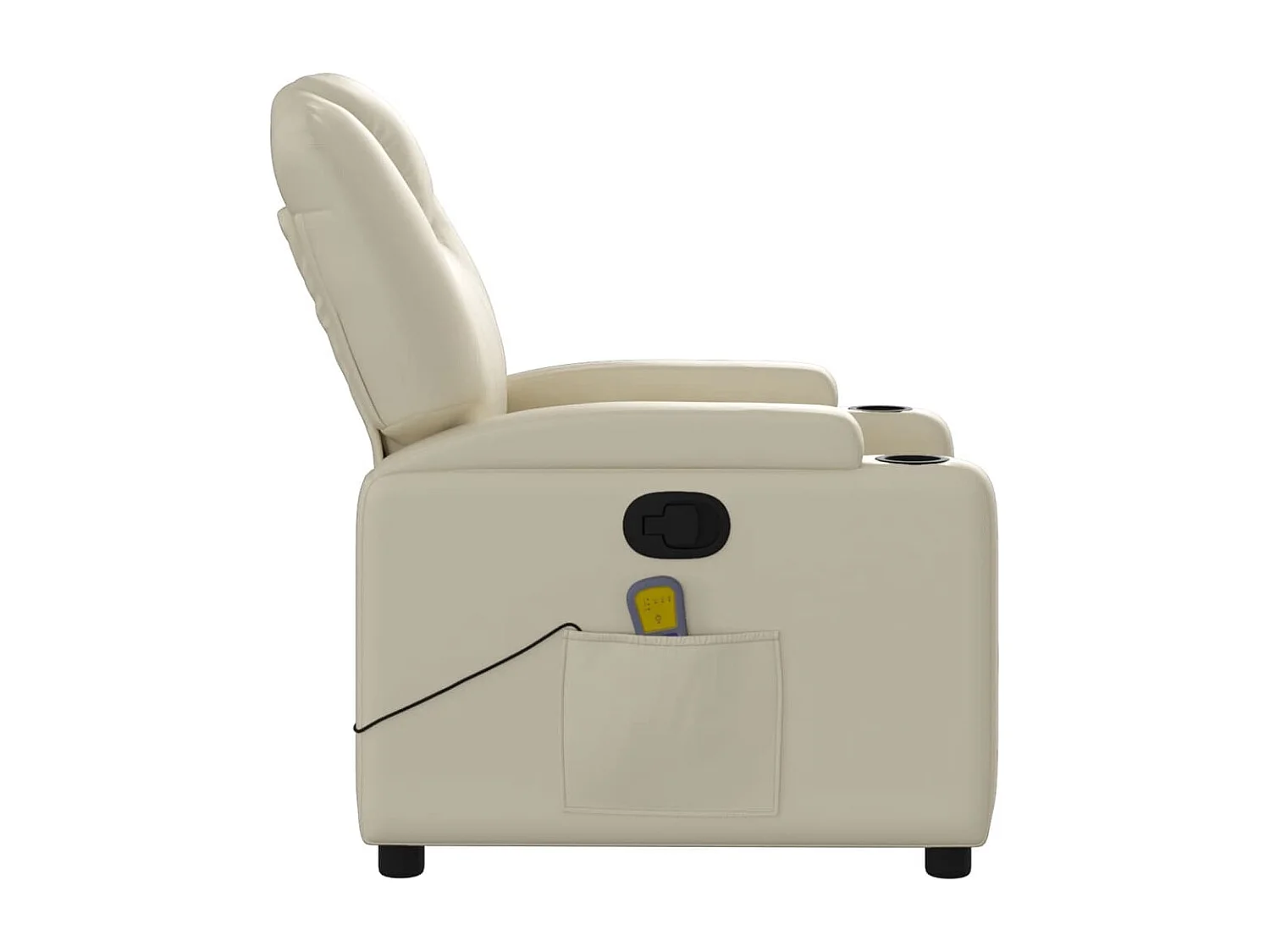 Fauteuil inclinable massant Crème Similicuir