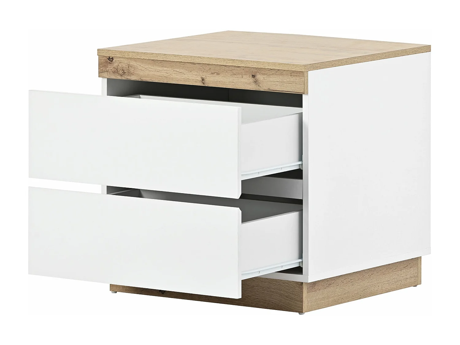 Table de chevet avec rangement - blanc,d50cm×h55cm