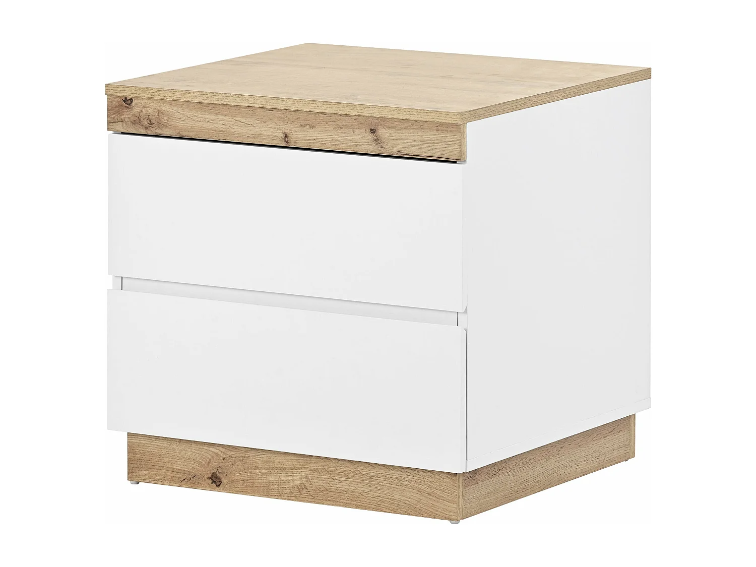 Table de chevet avec rangement - blanc,d50cm×h55cm