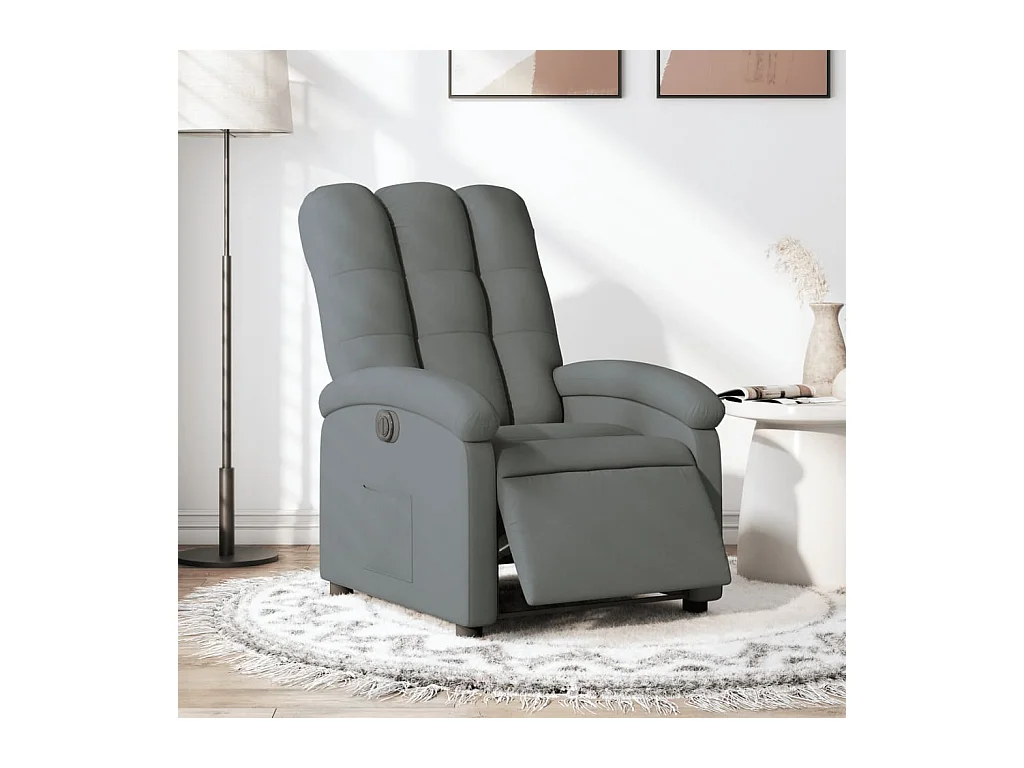 Fauteuil inclinable électrique Gris foncé Tissu