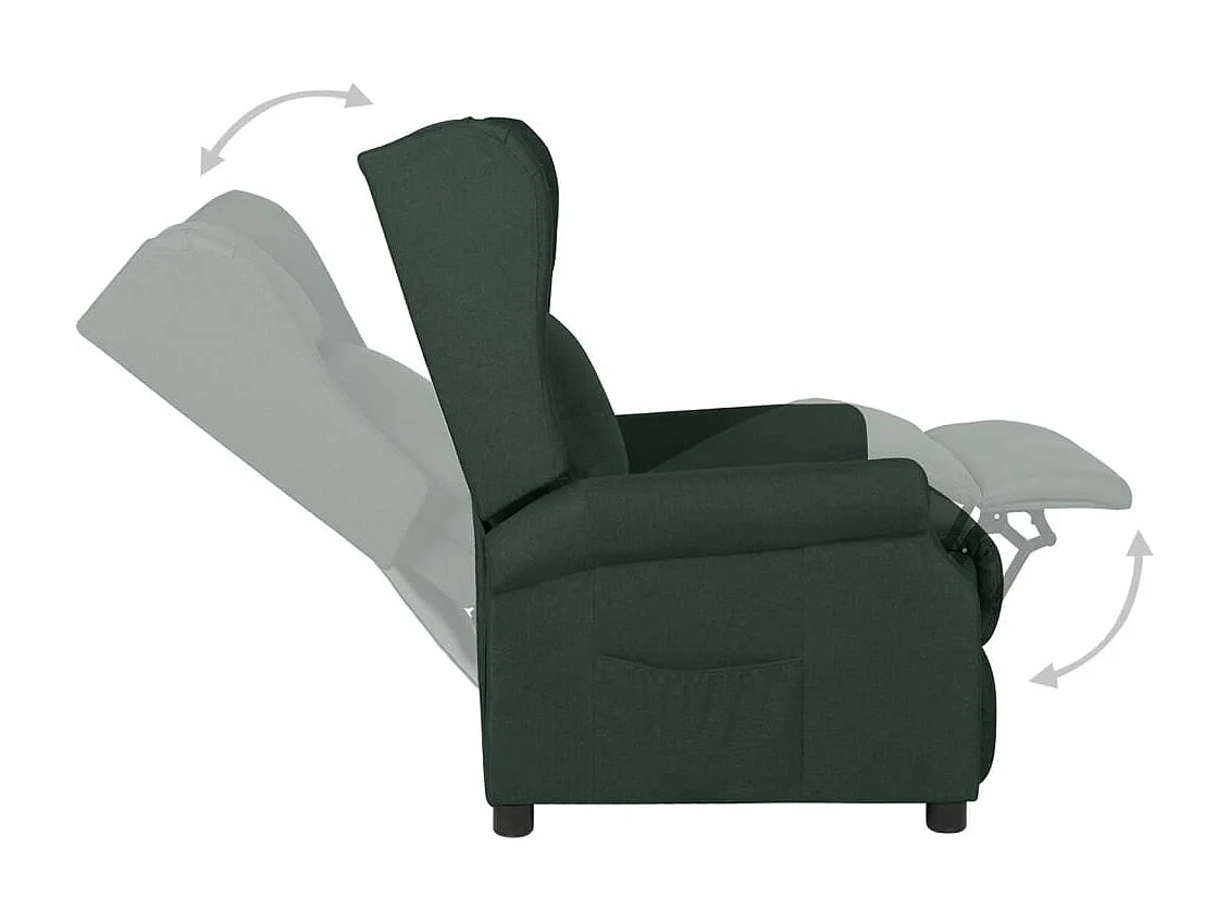Fauteuil inclinable Vert foncé Tissu