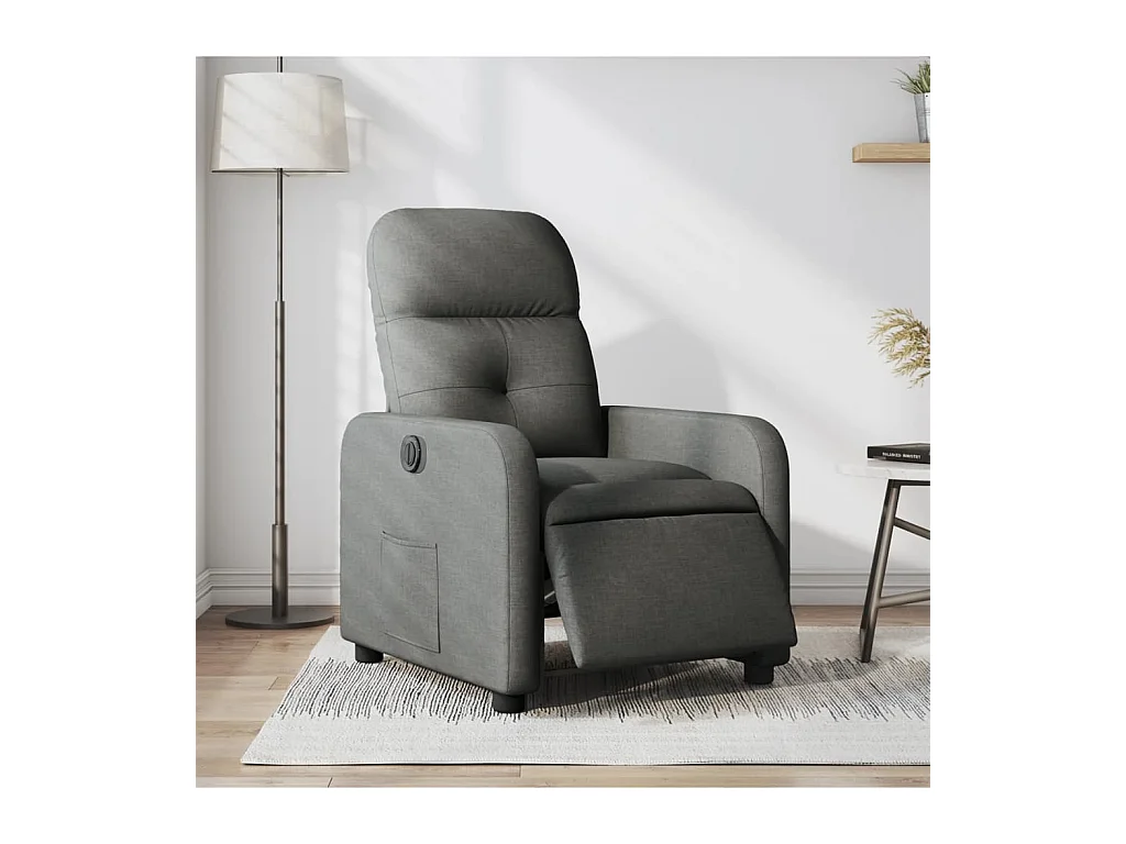 Fauteuil inclinable électrique Gris foncé Tissu
