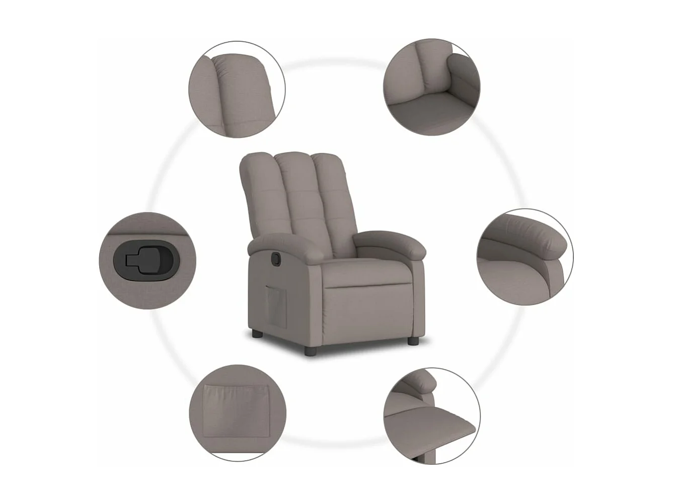 Fauteuil inclinable Taupe Tissu