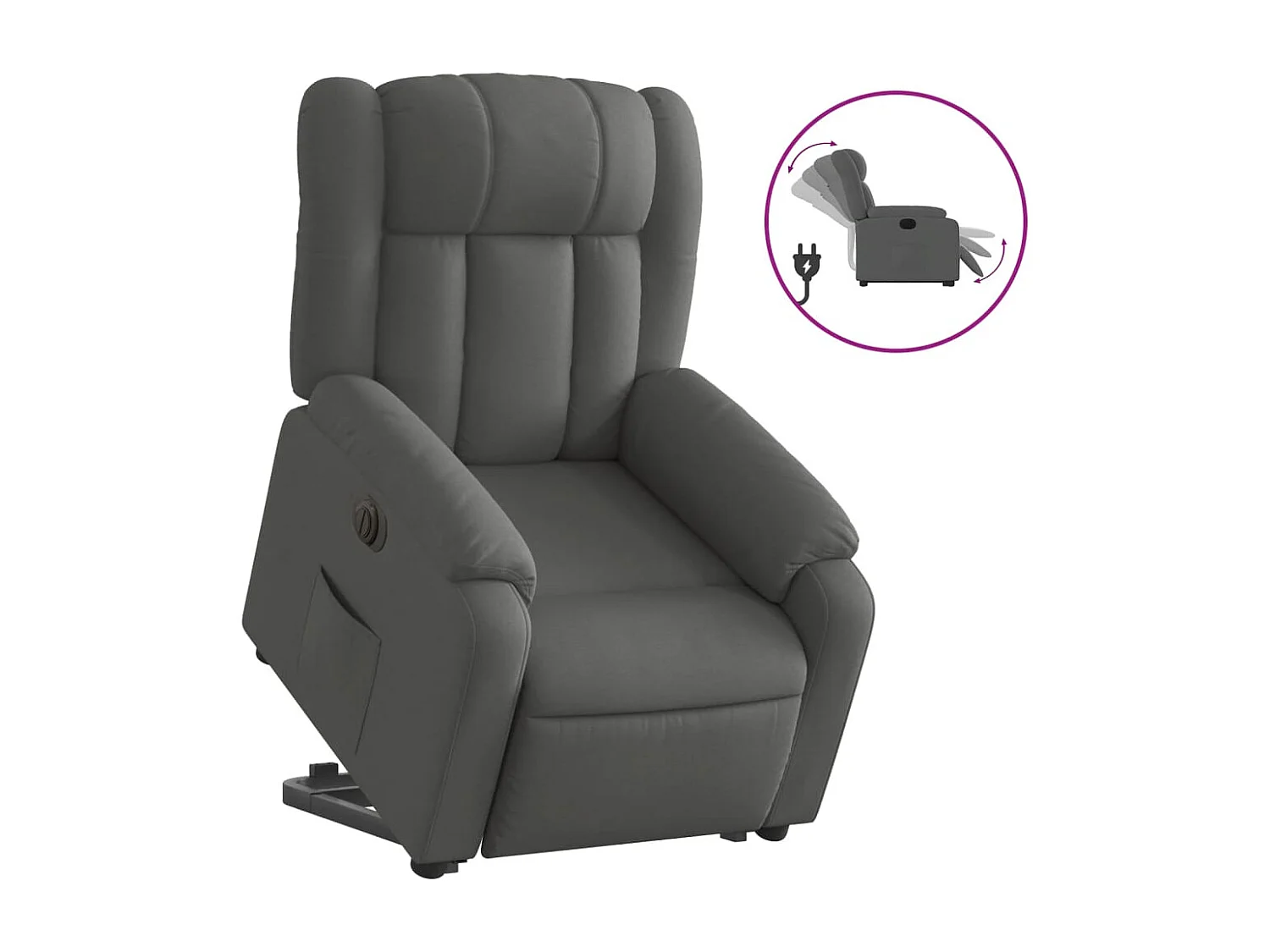 Fauteuil inclinable électrique gris foncé tissu