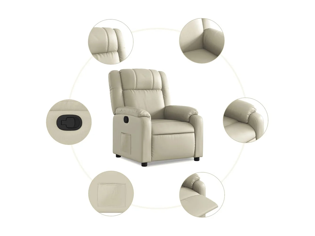 Fauteuil inclinable Crème Similicuir