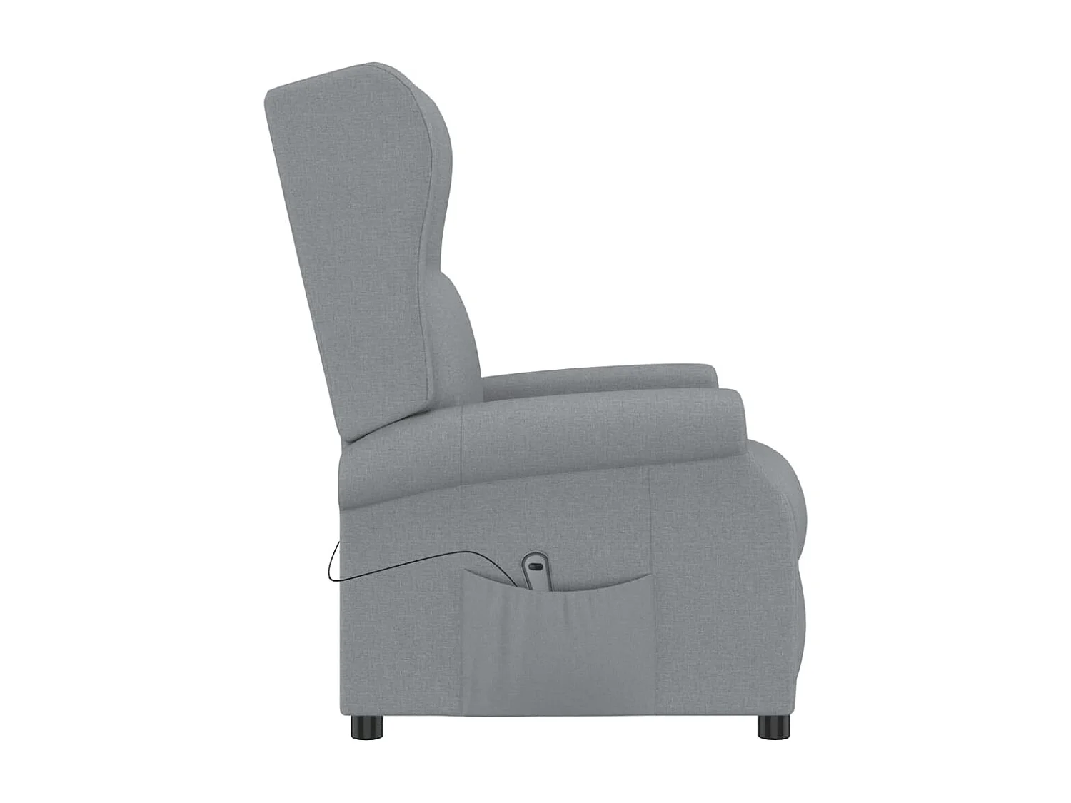 Fauteuil inclinable électrique à oreilles gris clair tissu