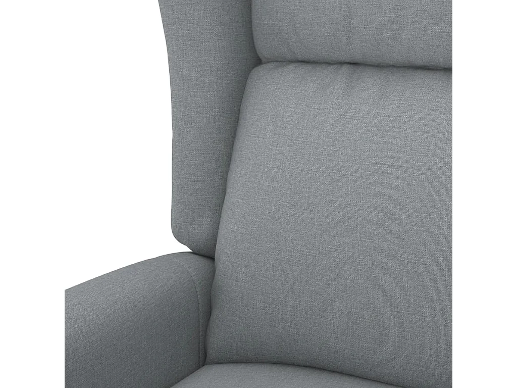 Fauteuil inclinable électrique à oreilles gris clair tissu