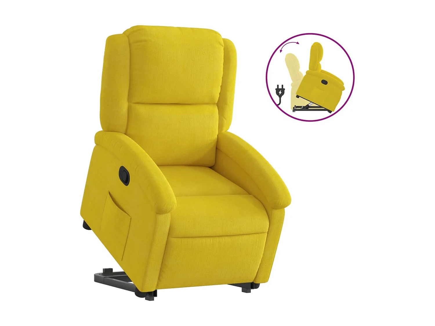 Fauteuil inclinable Jaune Velours