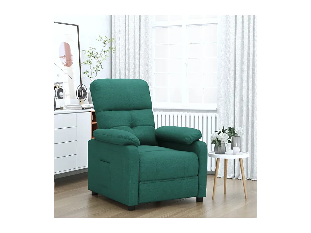 Fauteuil inclinable Vert foncé Tissu