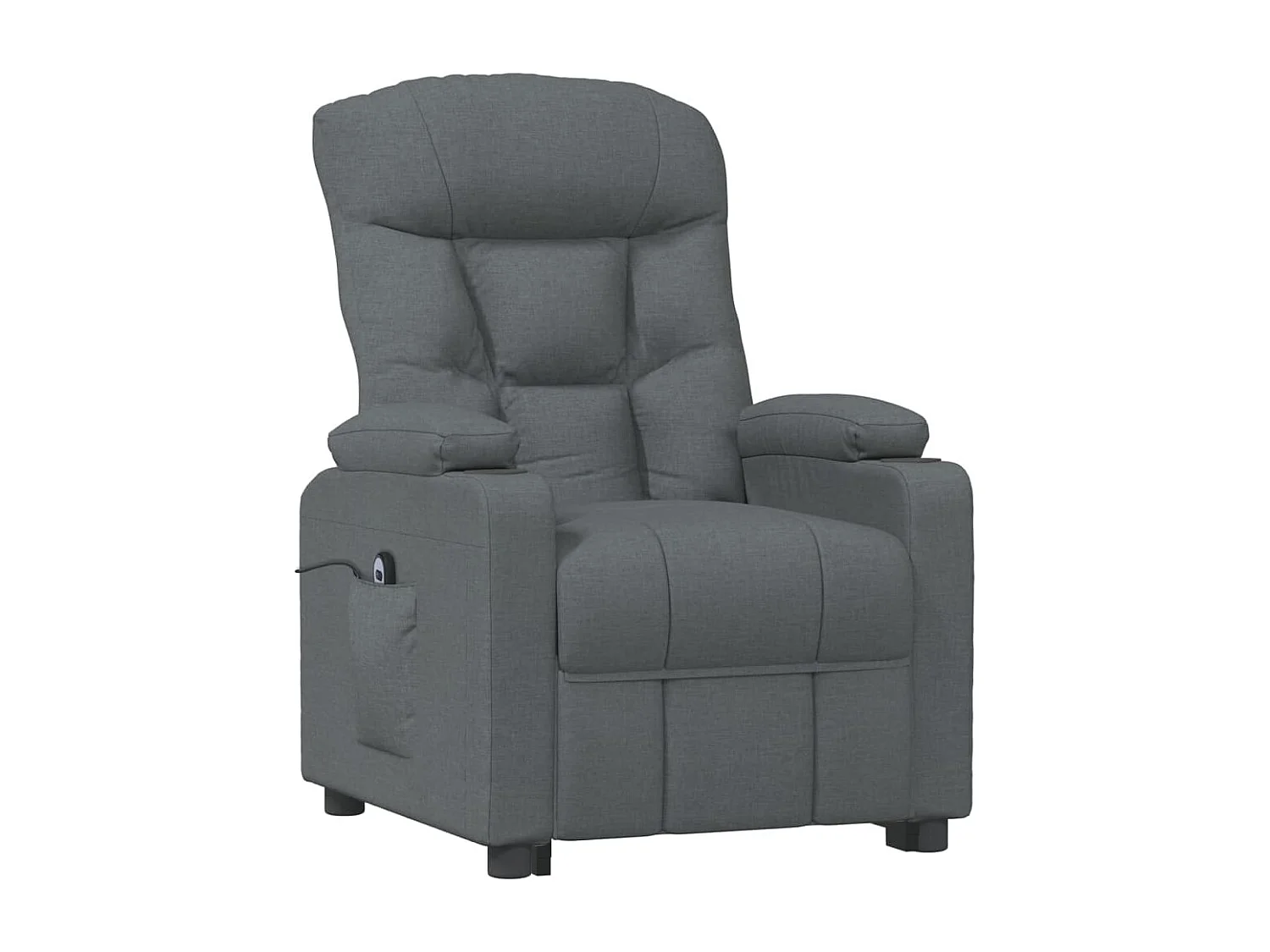 Sillón reclinable eléctrico de tela gris oscuro