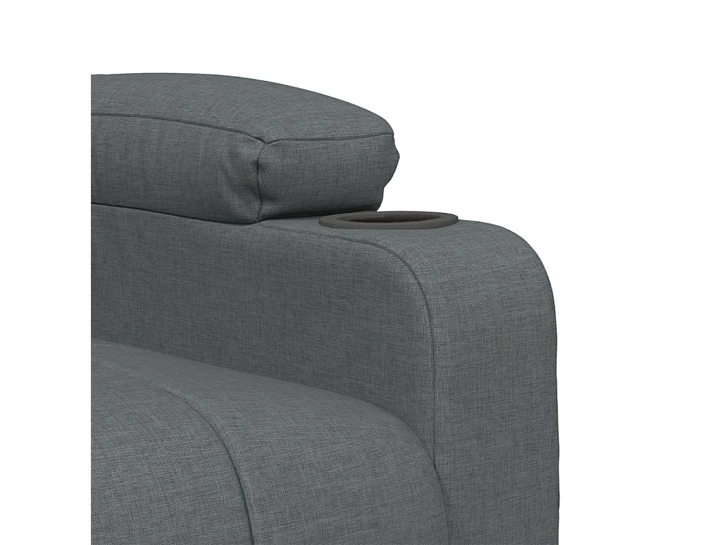 Sillón reclinable eléctrico de tela gris oscuro