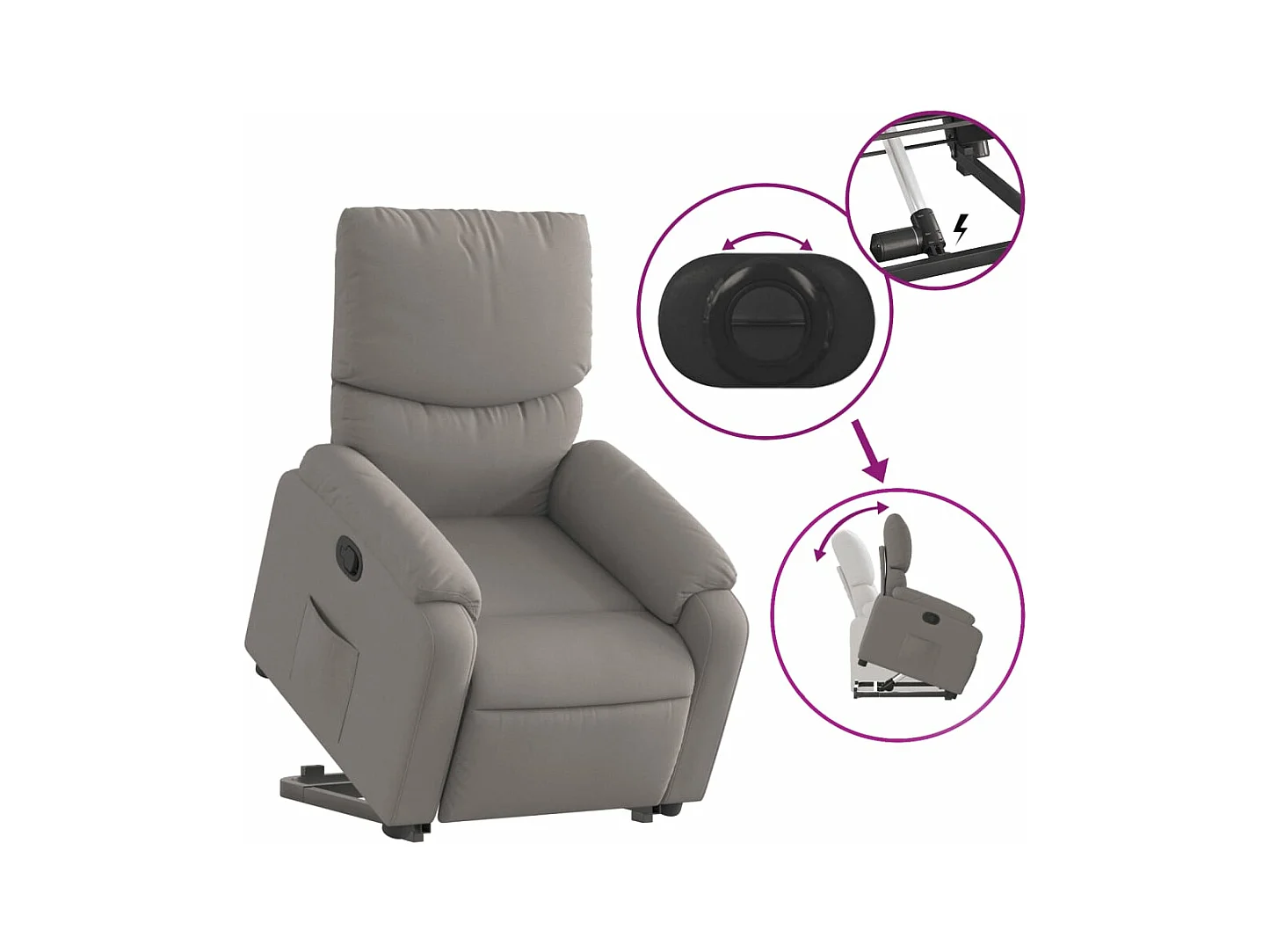 Fauteuil inclinable taupe tissu