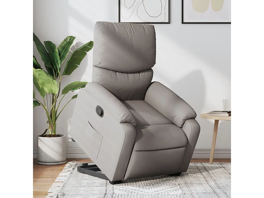 Fauteuil inclinable taupe tissu