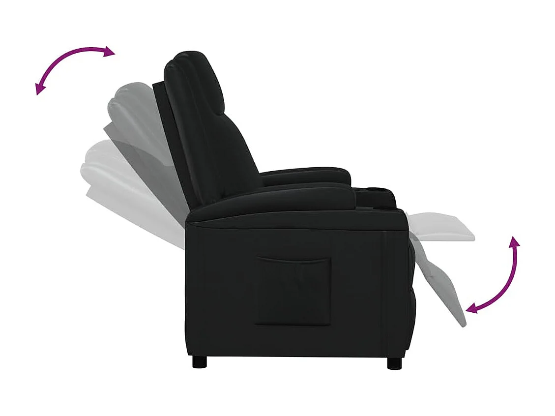 Fauteuil inclinable Noir Similicuir