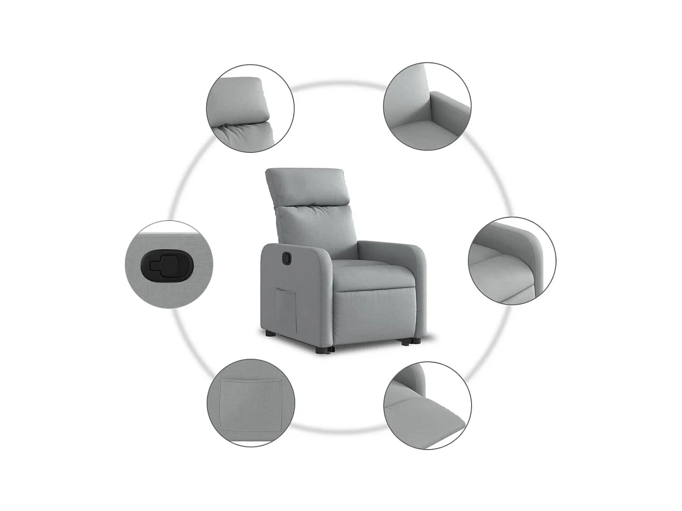 Fauteuil inclinable Gris clair Tissu