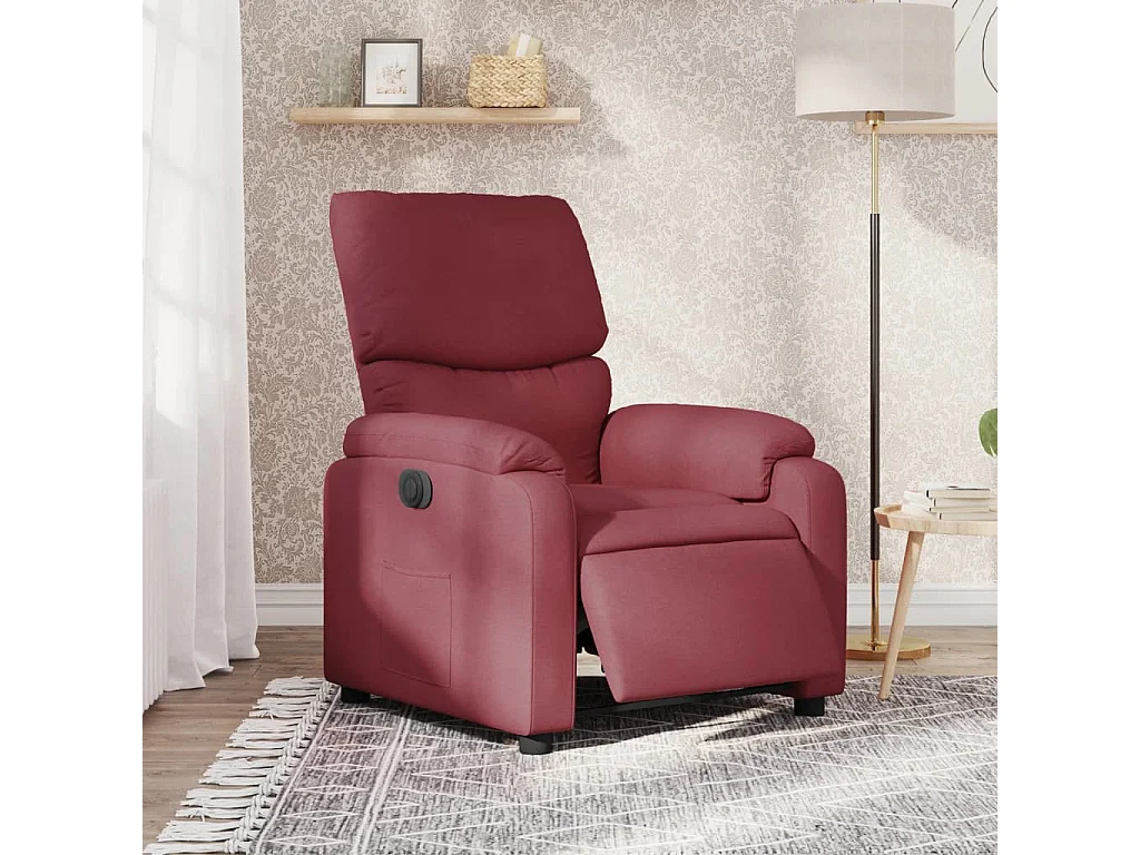 Fauteuil inclinable électrique Rouge bordeaux Tissu