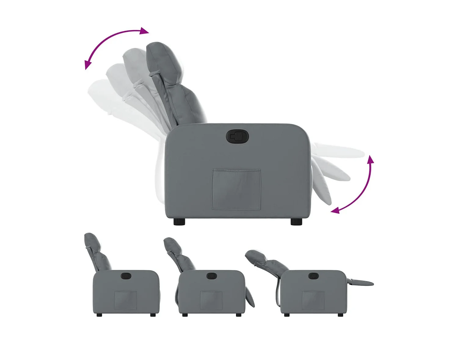 Fauteuil inclinable Gris Similicuir