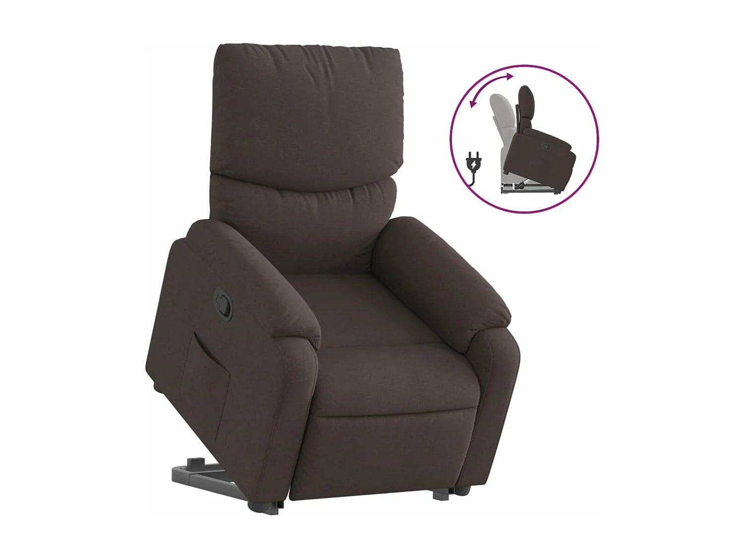 Fauteuil inclinable marron foncé tissu
