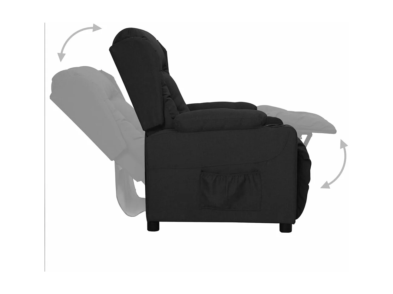 Fauteuil inclinable Noir Tissu