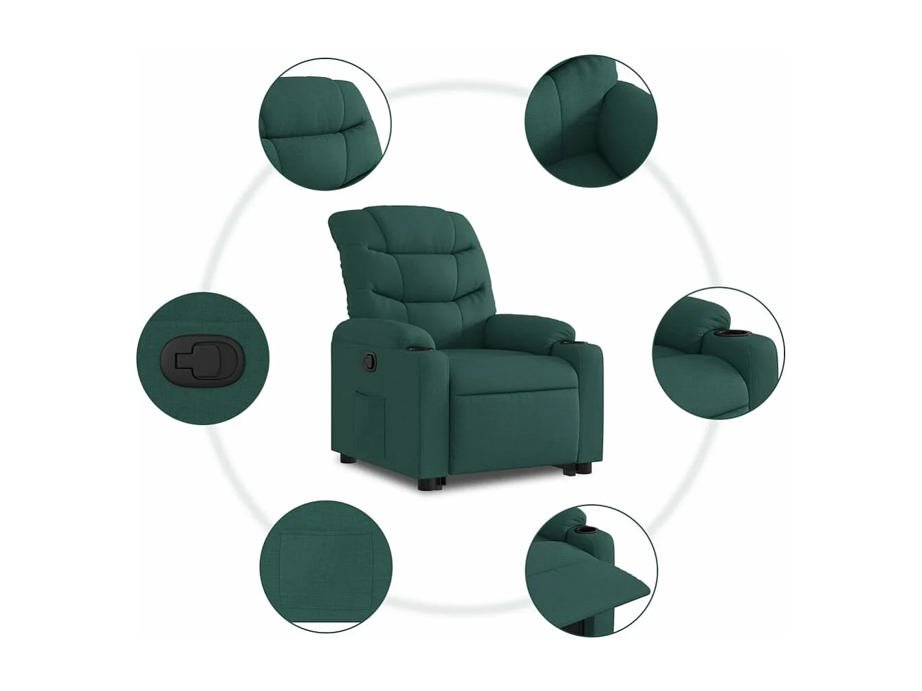Fauteuil inclinable vert foncé tissu
