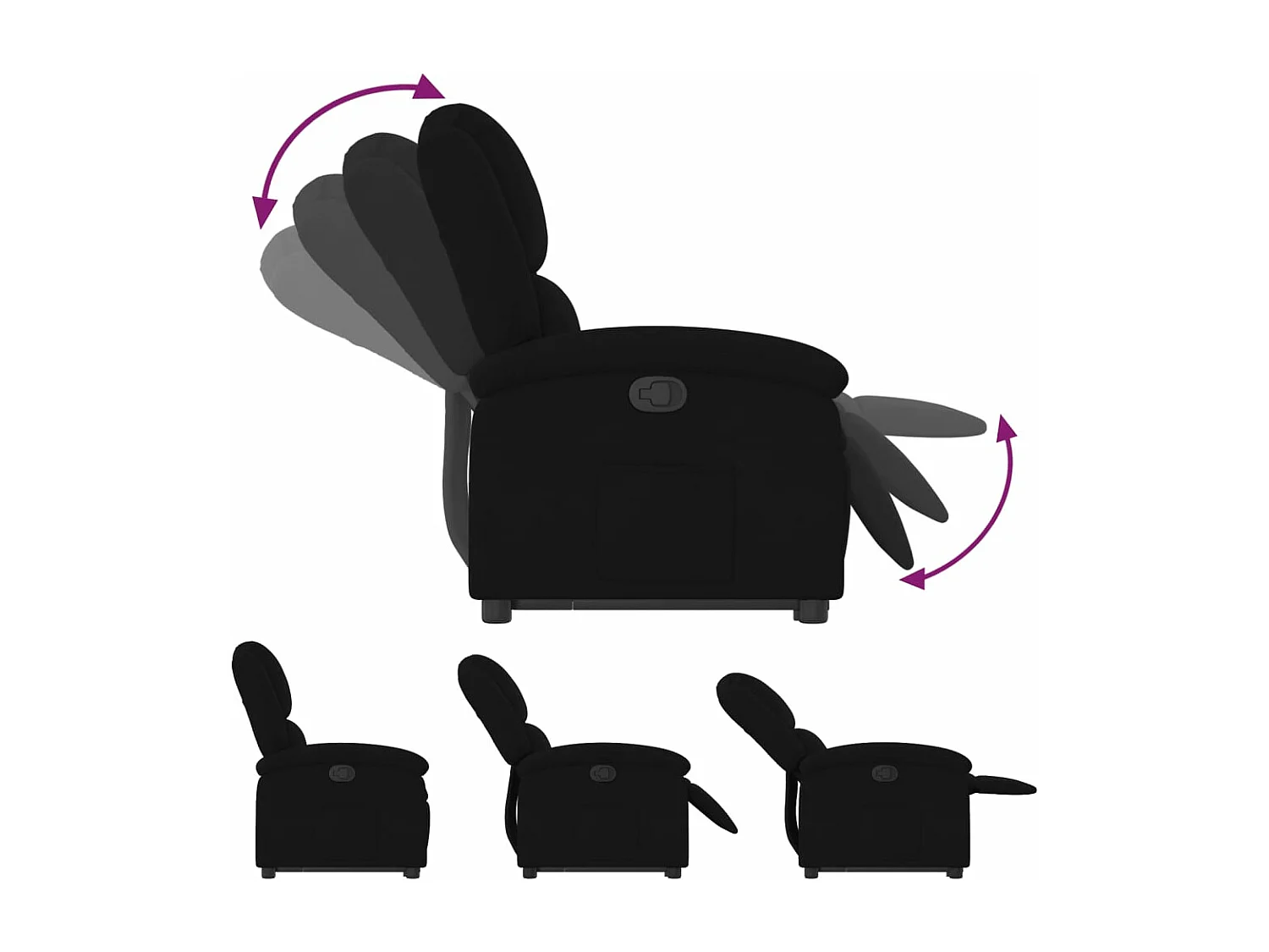 Fauteuil inclinable Noir Velours