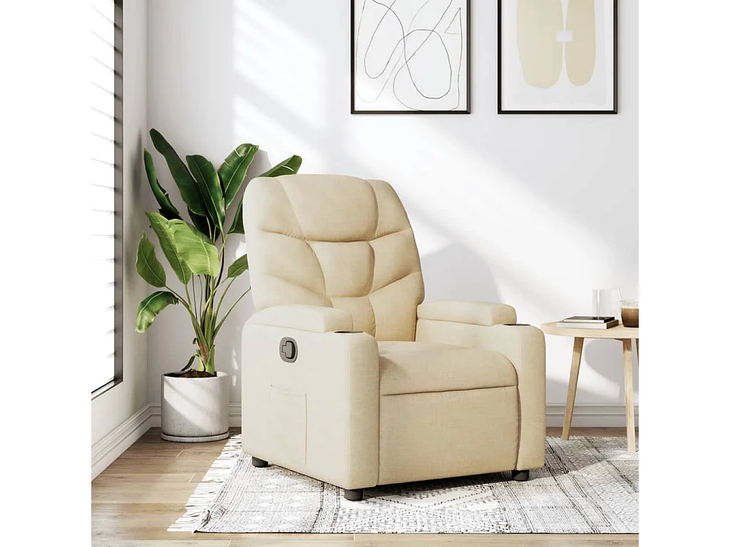 Fauteuil inclinable Crème Tissu