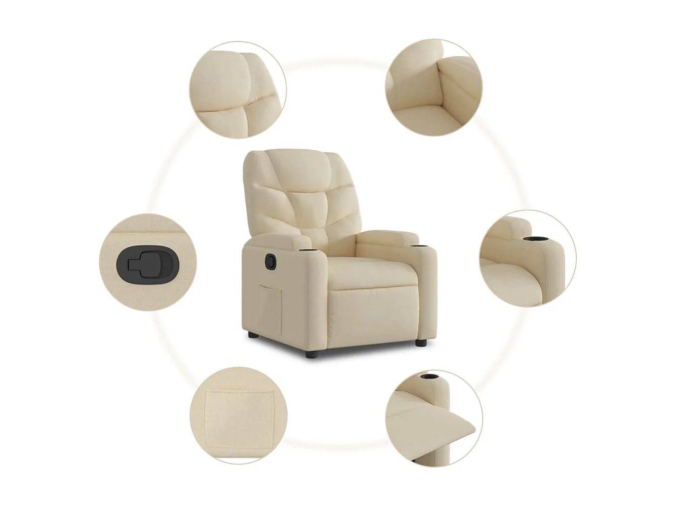 Fauteuil inclinable Crème Tissu