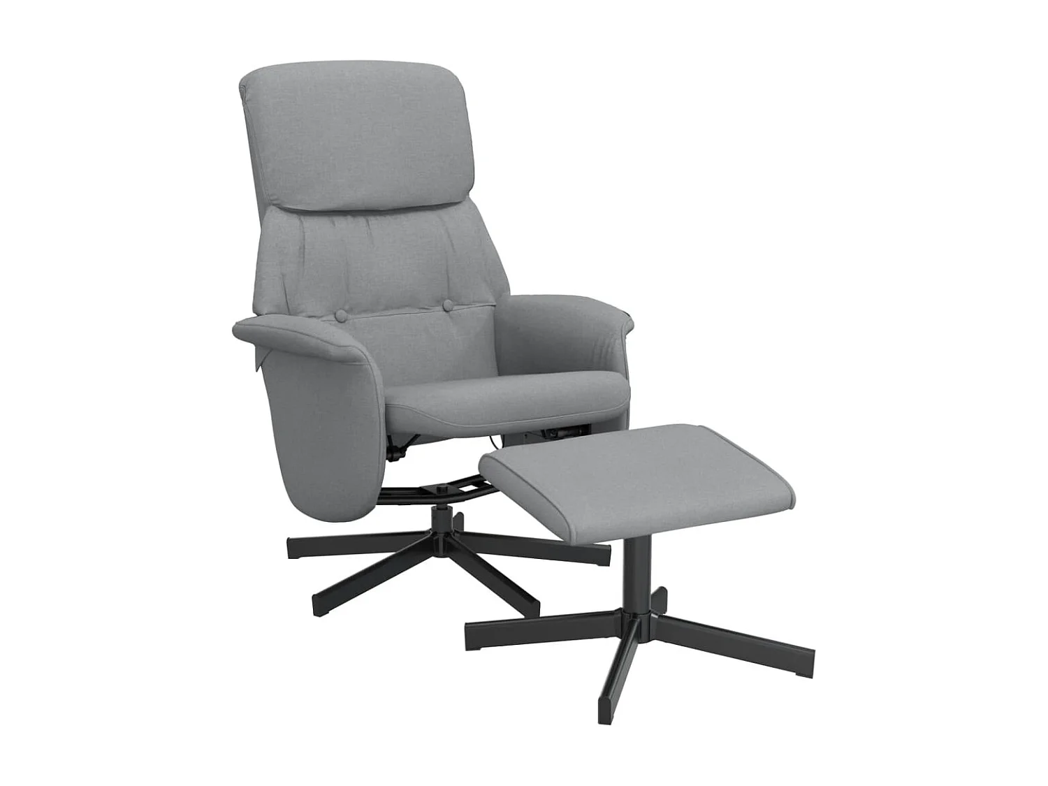 Fauteuil inclinable avec repose-pied gris clair tissu