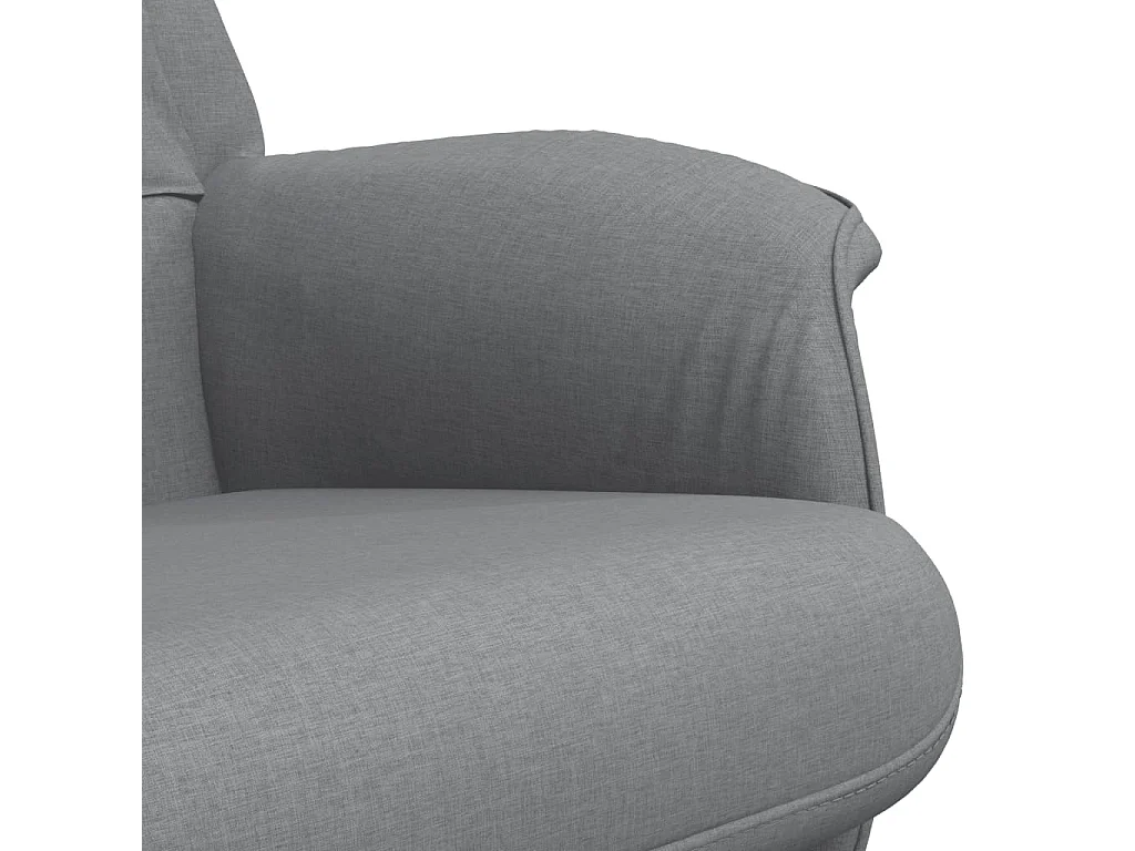 Fauteuil inclinable avec repose-pied gris clair tissu