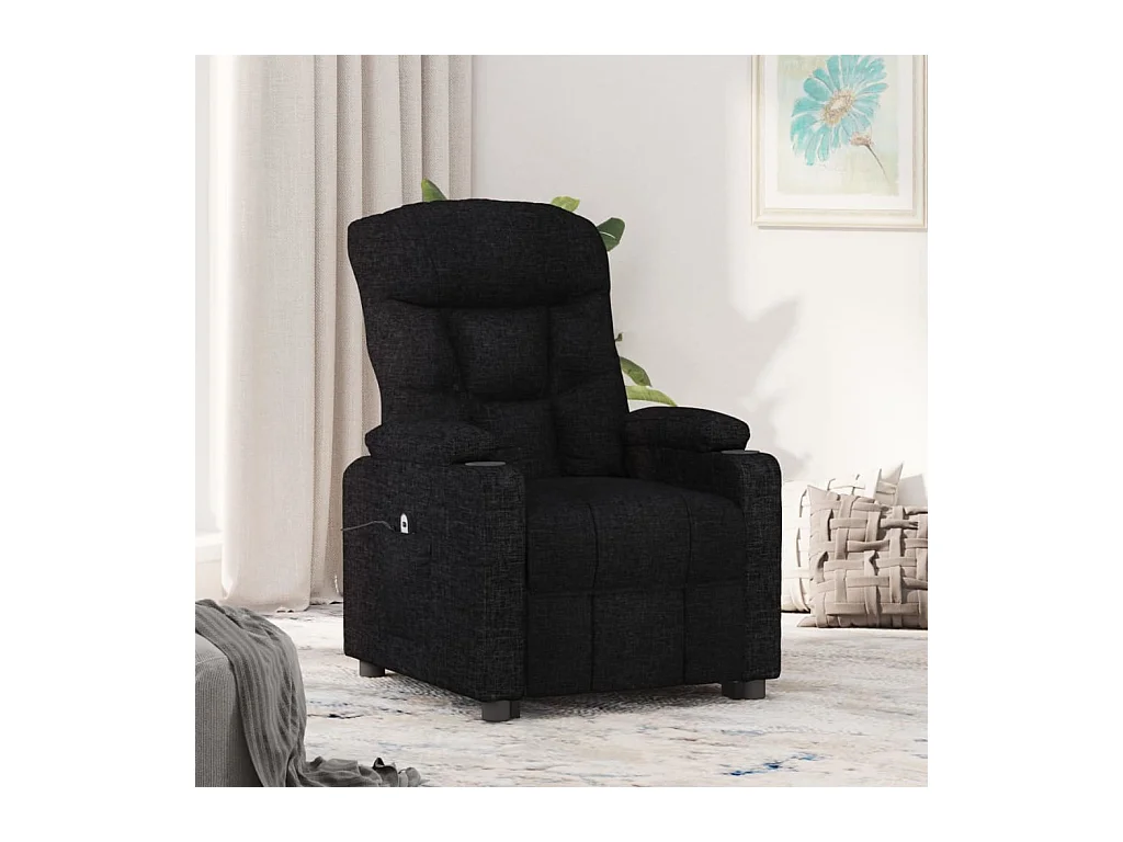 Fauteuil inclinable électrique Noir Tissu