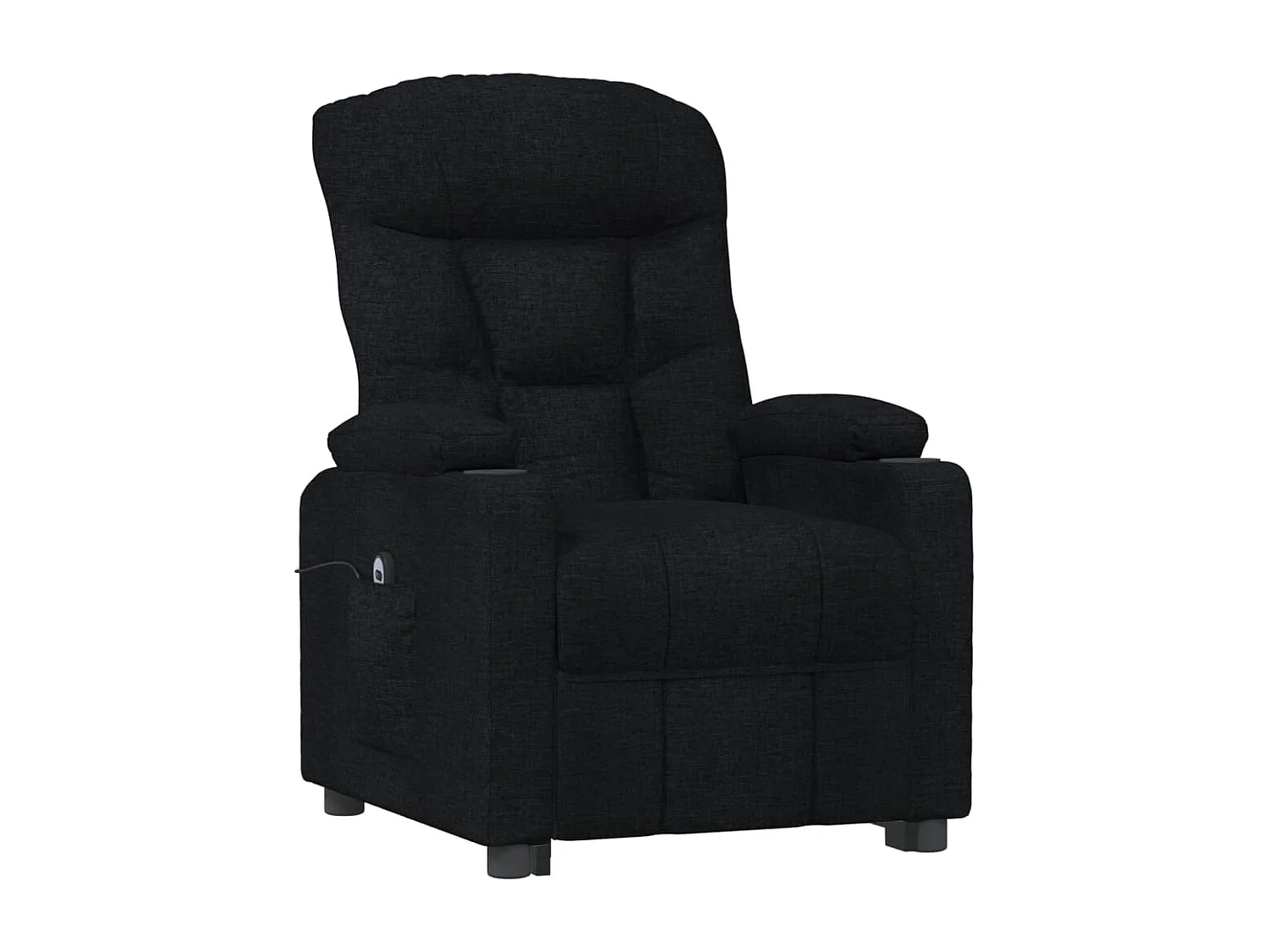 Sillón reclinable eléctrico de tela negro