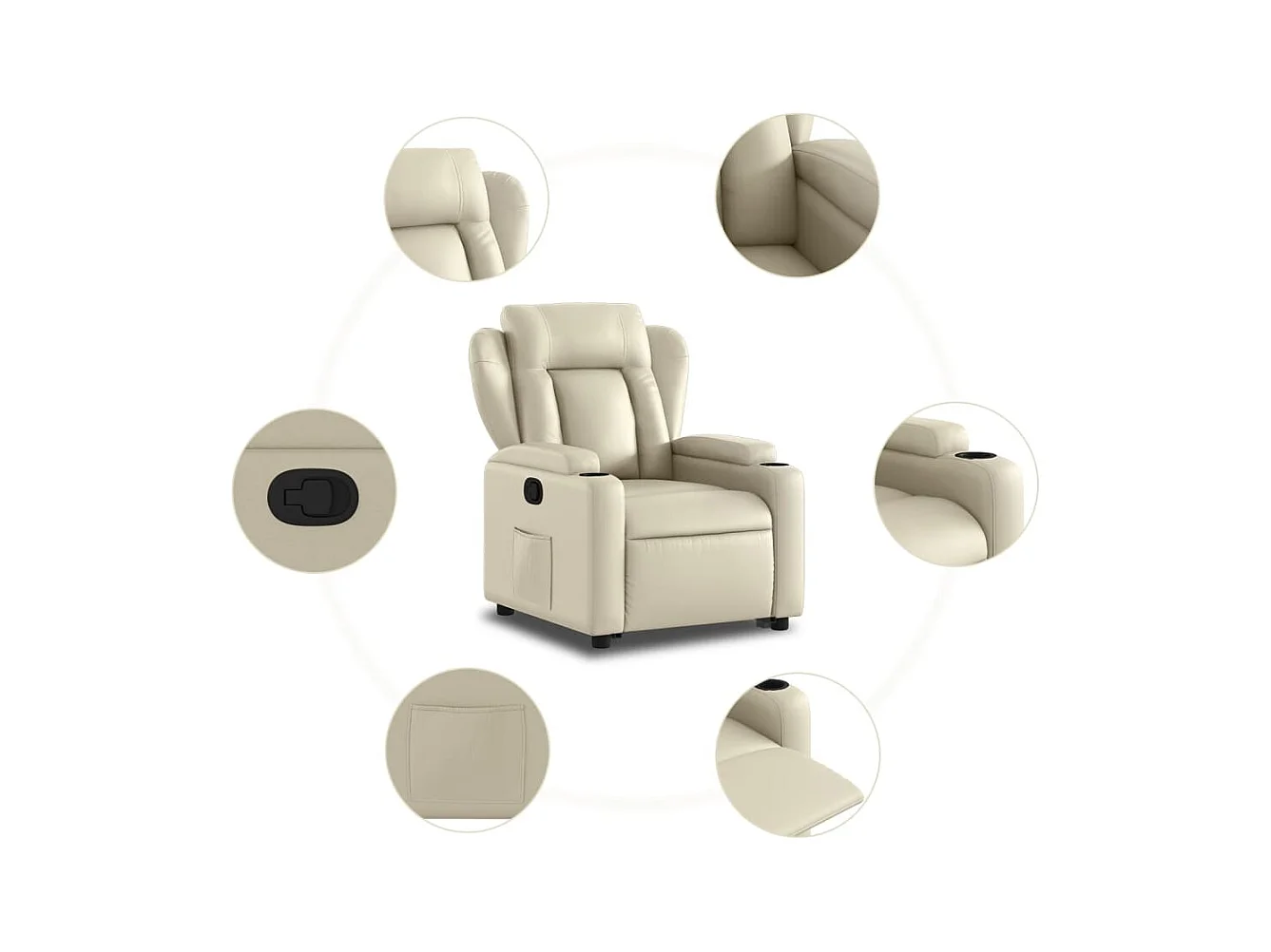 Fauteuil inclinable Crème Similicuir