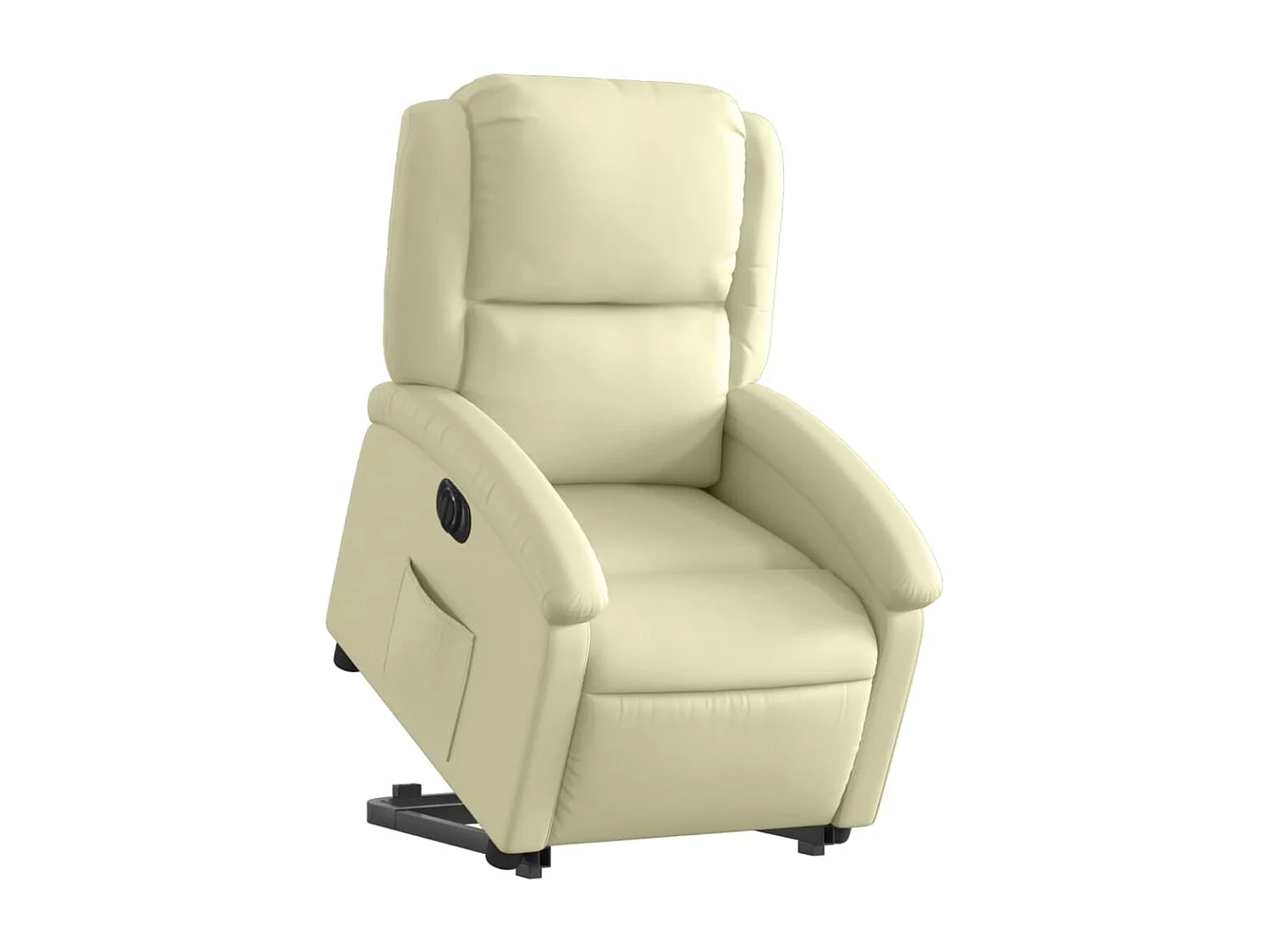 Fauteuil inclinable électrique crème cuir véritable