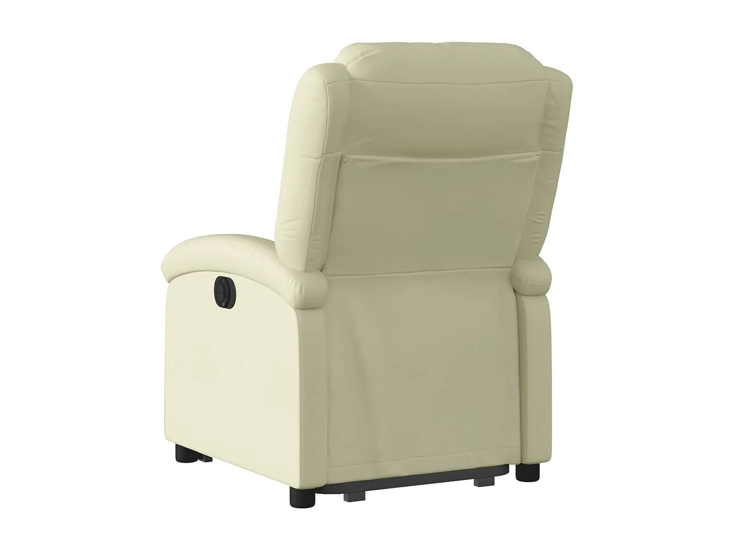 Fauteuil inclinable électrique crème cuir véritable