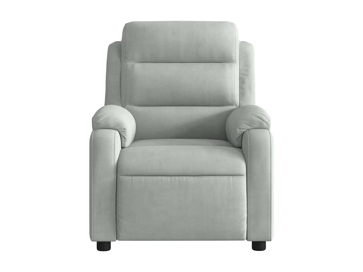 Sillón reclinable eléctrico de terciopelo gris claro