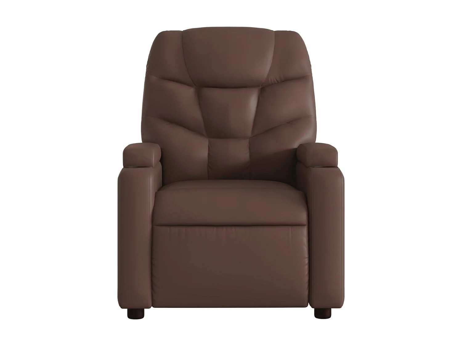 Sillón reclinable eléctrico de cuero sintético marrón