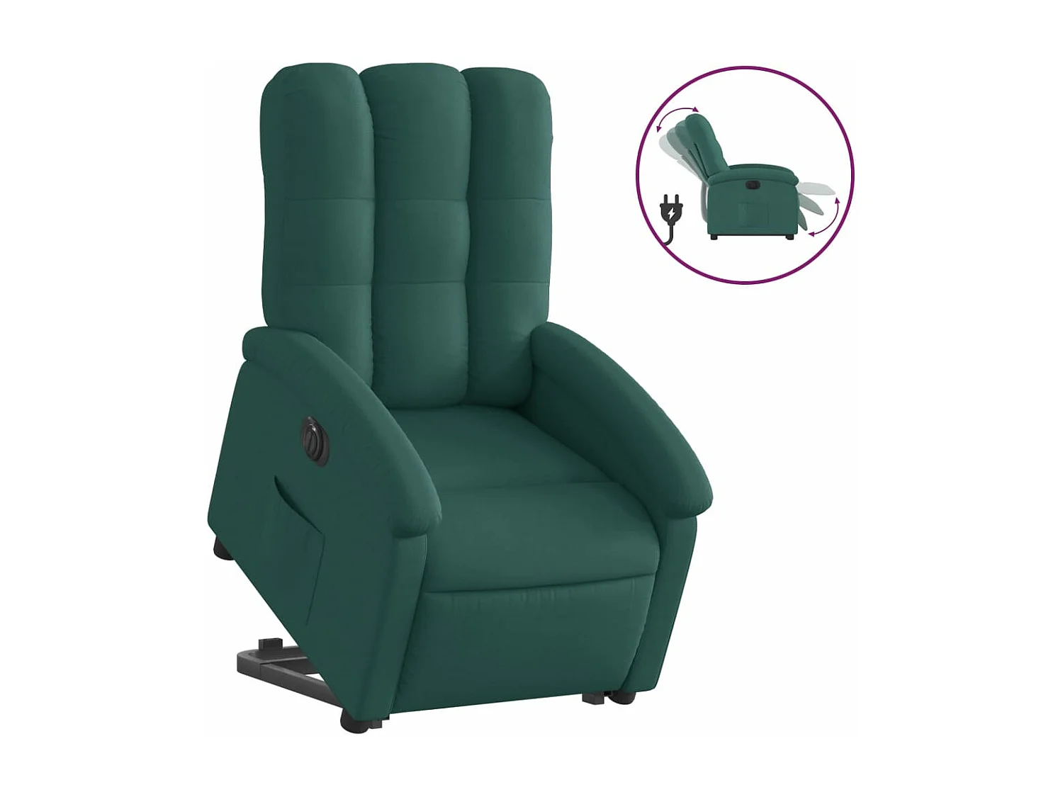 Fauteuil inclinable électrique vert foncé tissu