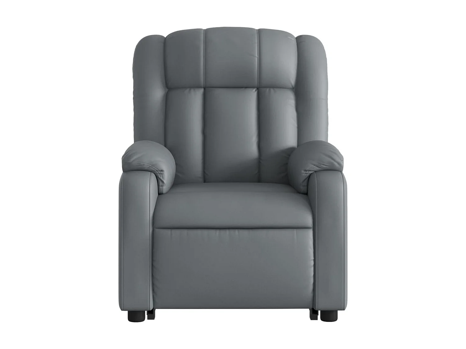 Poltrona reclinável elevatória couro artificial cinzento