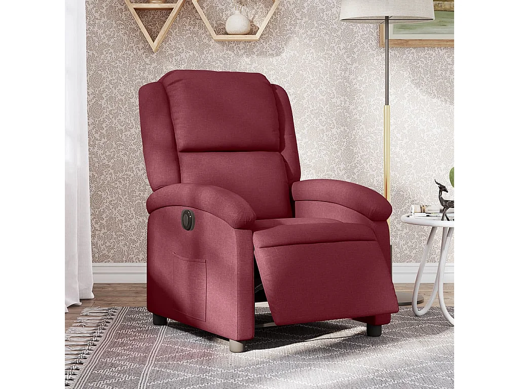 Fauteuil inclinable électrique Rouge bordeaux Tissu