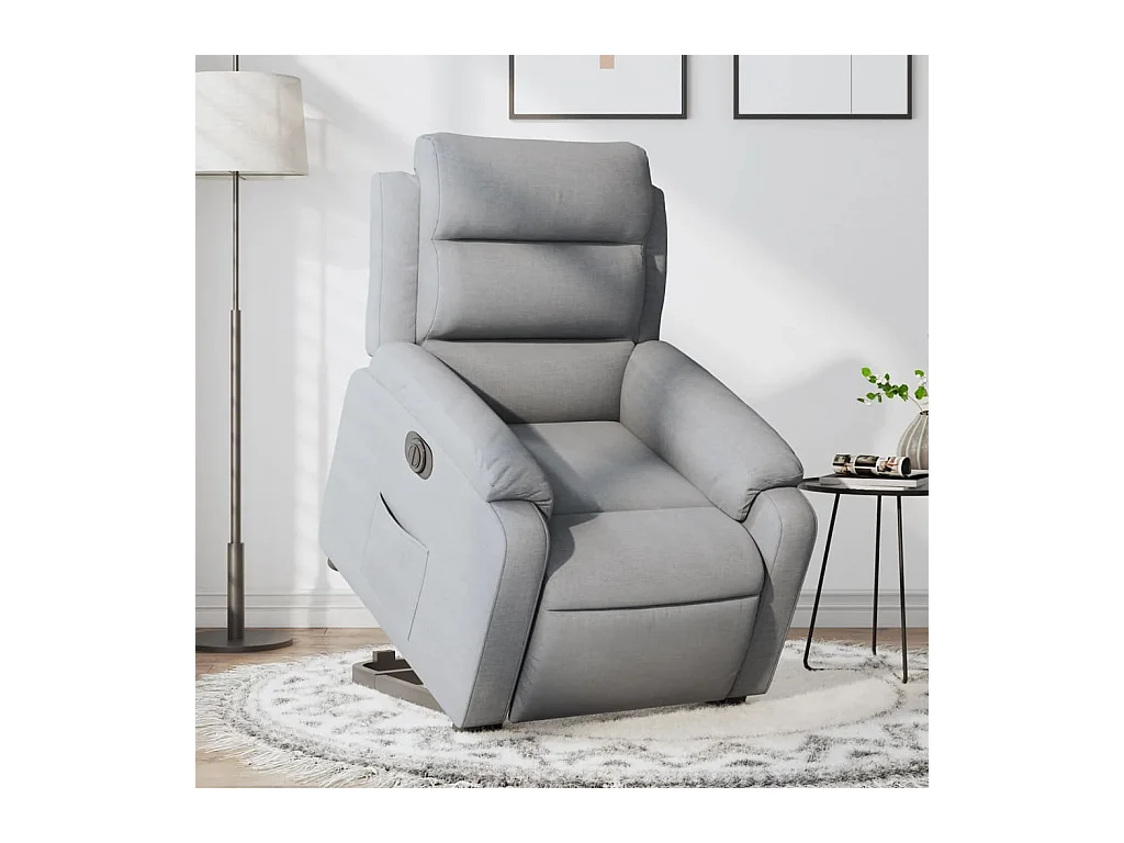 Fauteuil inclinable électrique gris clair tissu