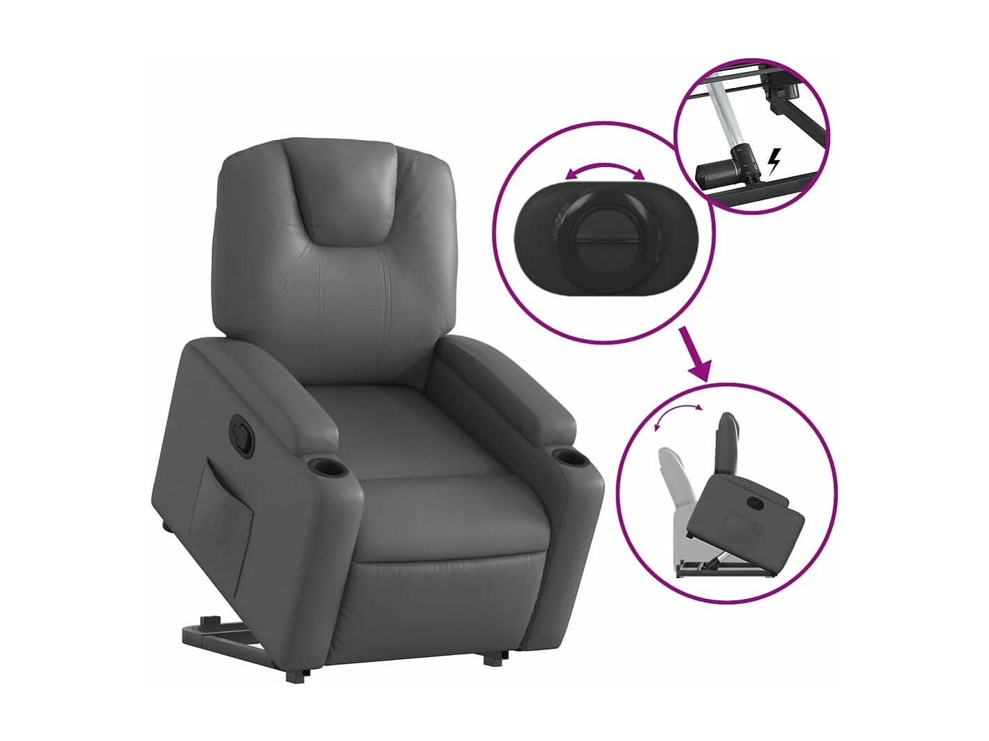 Fauteuil inclinable Gris Similicuir