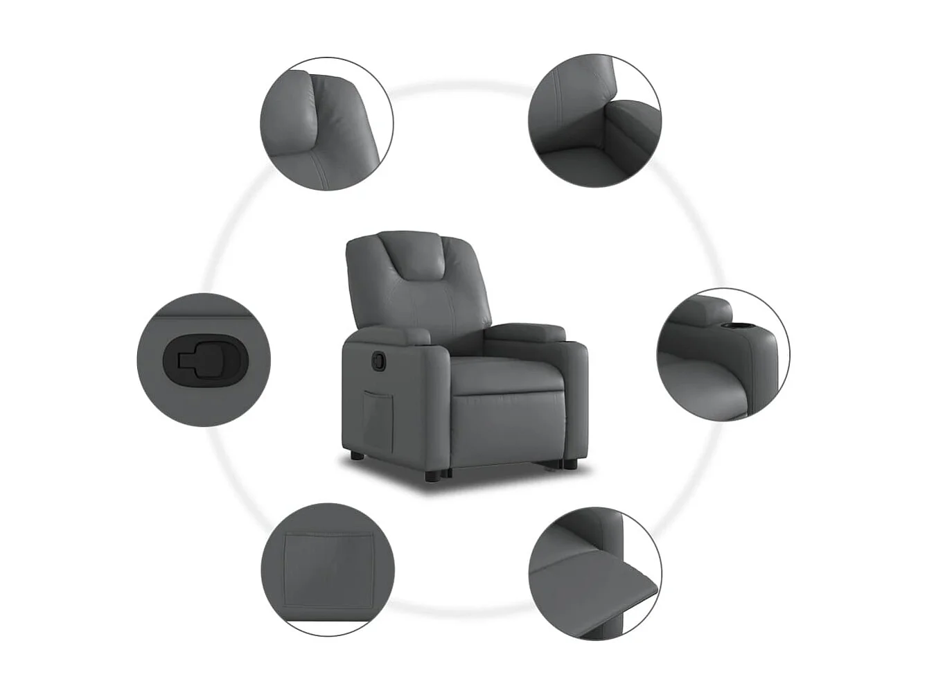 Fauteuil inclinable Gris Similicuir